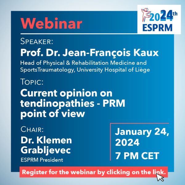 ESPRM webinar: Current opinion on tendinopathies